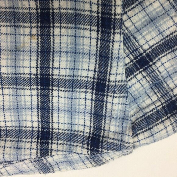 Faded Glory Mens Blue  White Plaid Button Shirt Long Sleeve Size Large 42-44 - Picture 4 of 9